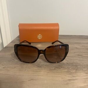 Tory Burch Brown Sunglasses with Orange Case